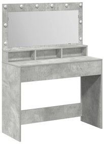 LED-es sminkasztal Beton Szürke 100x41x135 cm