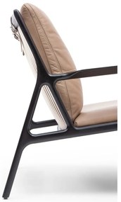 Fekete-bézs bőr fotel Dedo – Gazzda