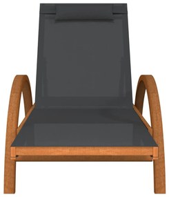 Szürke textilén és tömör nyárfa napozóágy párnával