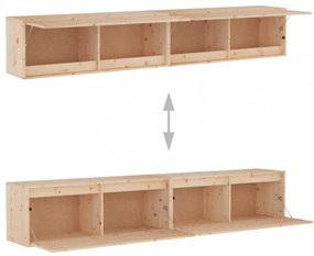 2 darab tömör fenyőfa faliszekrény 100 x 30 x 35 cm