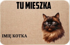 Lenvászon Lábtörlő Cicával Itt Lakik Prémium Minőség