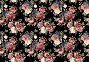 Flizelin fotótapéta Rózsák sötét alapon elegáns minta 250x175 +ragasztó