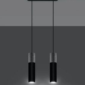 Sollux SL.0651 - BORGIO függeszték 2xGU10/40W/230V beton/fém fekete