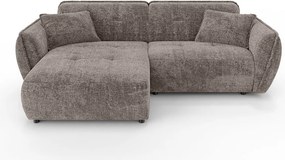 Szürkésbarna zsenília sarokkanapé (bal oldali-heverő résszel) Nelia – Ropez