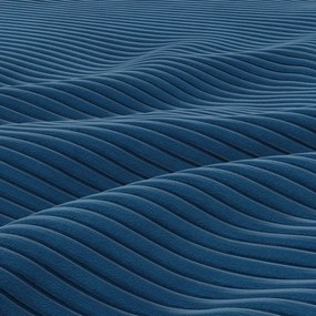 Tokio U alakú sarokkanapé, 3 ágyneműtartóval, kordbársony, univerzális oldal, kék