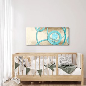 Kép - Kék körök akvarell (120x50 cm)