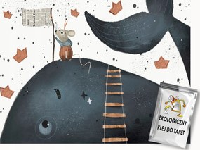 Fotótapéta Flizelina Gyerekek Állatok Bálna Egér Hajóút Álom 250x175 ragasztó