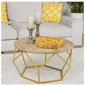 HowHomely Kávéasztal DIAMOND 40x70 cm arany/barna 10-1562-70-GDO-MDF