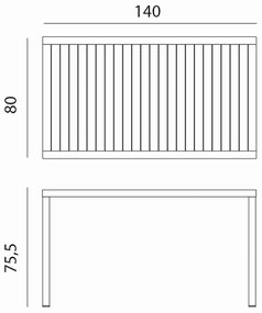 CUBE 140x80 kerti asztal