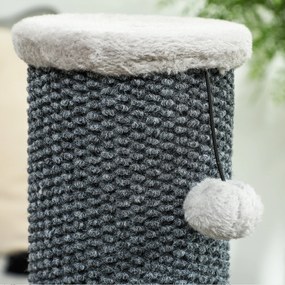 PawHut 86 cm-es Macskakarmoló, 3 az 1-ben Macska Karmoló Állvány Nagy Talppal, Ananász Mintás Szőnyeggel, Ápoló Kefével és Játéklabdával, Belső Haszná