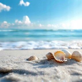 Vászonkép Canvas Tenger Víz Tengerpart Homok Kagyló 40x40