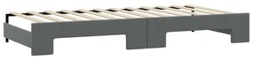 sötétszürke kihúzható szövet heverő 100 x 200 cm