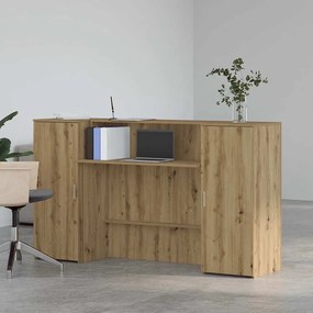 recepciós pult kézműves tölgy 180x50x103,5 cm szerelt fa