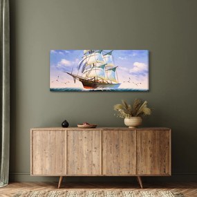 Kép egy hajóról a hullámokon (120x50 cm)