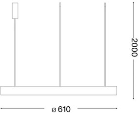 Ideal Lux - LED Dimmelhető csillár zsinóron GEMINI LED/48W/230V átm. 61 cm arany