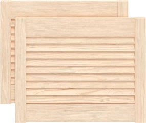 vidaXL 2 db tömör fenyőfa lamellás szekrényajtó 39,5 x 49,4 cm