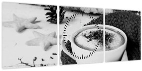 Kép - Téli cappuccino (órával) (90x30 cm)