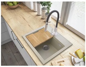 Gamma Modern 5055, 1 rekeszes gránit mosogató 560x500x210 mm, bézs, GMA-ZM-55-B