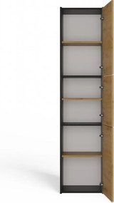 Aldabra S43 fürdőszoba szekrény, 40x170x30 cm, antracit-tölgy