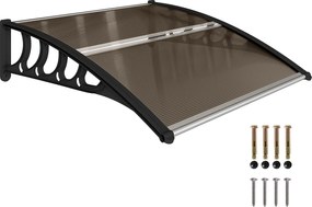 Outsunny Előtető 103 x 96,5 x 27 cm UV Védelemmel, Eső és Napvédelemmel Kültéri Használatra Barna Alumínium | Aosom