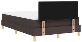 Boxspring ágy matraccal és LED világítással, sötétbarna, 120x200 cm, szövet