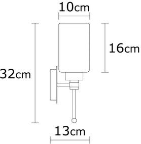 Fehér-ezüstszínű fali lámpa Balcova – Opviq lights