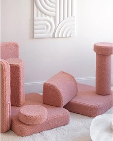 Rózsaszín buklé gyerek kanapé 132 cm Settee – Wigiwama