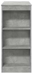 betonszürke szerelt fa tárolórekeszes bárasztal 95x47x103,5 cm