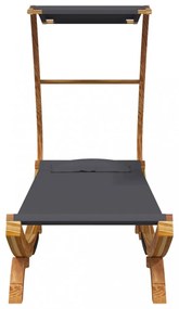 kültéri antracit baldachinos hajlított fa nyugágy 100x190x134cm