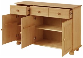 Natúr színű borovi fenyő alacsony komód 116x76 cm Ella – Støraa