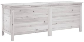 fehér tömör fenyőfa kerti tárolóláda 150x50x56,5 cm