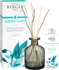Aroma diffúzor fűzfavesszőkkel és Aquatic Freshness utántöltővel, 180 ml, szürke