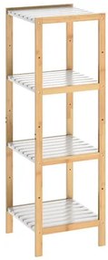 Casaria® Bambusz polc 110x33x34cm - fehér