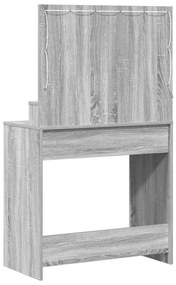 LED-es Sminktükör Szürke Sonoma 79x41x135 cm