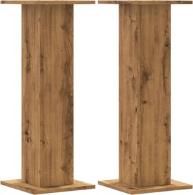 vidaXL 2 db kézműves tölgy szerelt fa növénytartó állvány 30x30x80 cm
