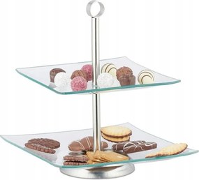 Üveg patera piramis sütemény gyümölcs E158