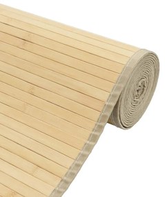 négyszögletű világos természetes bambusz szőnyeg 70 x 300 cm