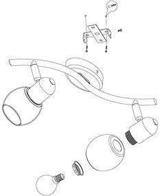 Eglo 98625 - Spotlámpa POLLICA 2xE14/28W/230V