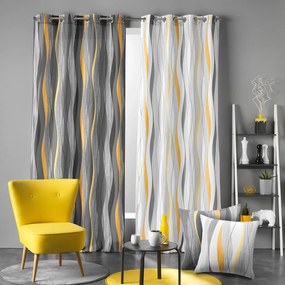 Sárga-fehér függöny 140x260 cm Ondulys – douceur d'intérieur