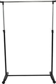 Görgős ruhaálvány, króm/fekete műanyag, SOREN