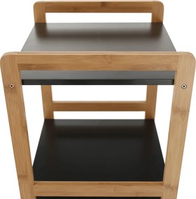 4 polcos állvány, természetes/fekete, NAOKO