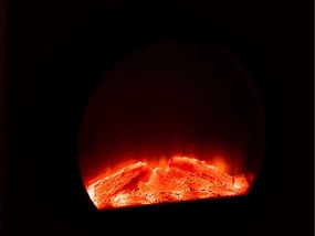 LED dekoráció kerek kandalló COZY WARM 35x34,5 cm, fekete