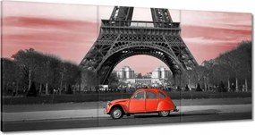 Vászonkép 180x90 Piros autó Párizs