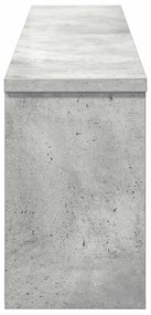Fali Kabáthorog polcokkal Beton szürke 100 x 16 x 26 cm Faanyag