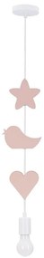 Gyerek csillár zsinórral TRIO 1xE27/20W/230V rózsaszín/fehér