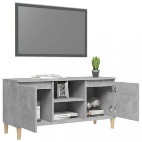 betonszürke TV-szekrény tömör falábakkal 103,5 x 35 x 50 cm