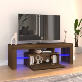 Barna tölgyszínű tv-szekrény led-világítással 120 x 35 x 40 cm