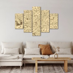 Kép - Vintage térkép, illusztrációk (150x105 cm)