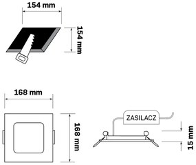 Polux RIGEL 324146 Beépíthető spotlámpa 1x10W/LED 4000K 1200lm IP20