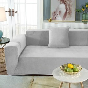 Kanapé Huzat (bársonyos, 3 személyes, világosszürke)